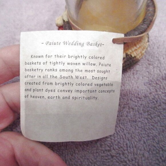 Paiute Indian 3D Wedding Basket Shot Glass Southwestern Heavy Base Shooter Utah - Picture 7 of 9